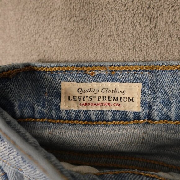 Levi's jeans Wedgie Straight women's 25 light wash blue red tab big E premium - Picture 4 of 16